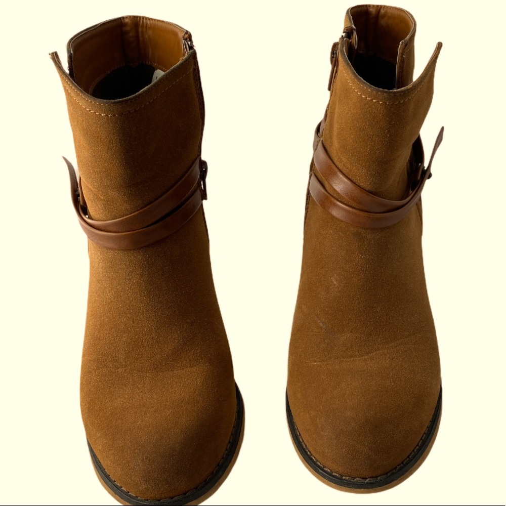 BUCCO Emmy Caramel Brown Side Zip Bootie 9 - Picture 5 of 6